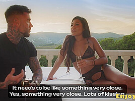 Andrea Retali, a dark-haired pornstar, gives a suck off while observing the sunset, loving xxx porn in utter HD.