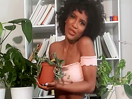 Demi Sutra In Beautiful Babe Takes Care Of Her Plants By Squirti