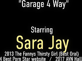 Gorgeous Dava Fox and Sara Jay Fuck 2 Strangers in a Garage